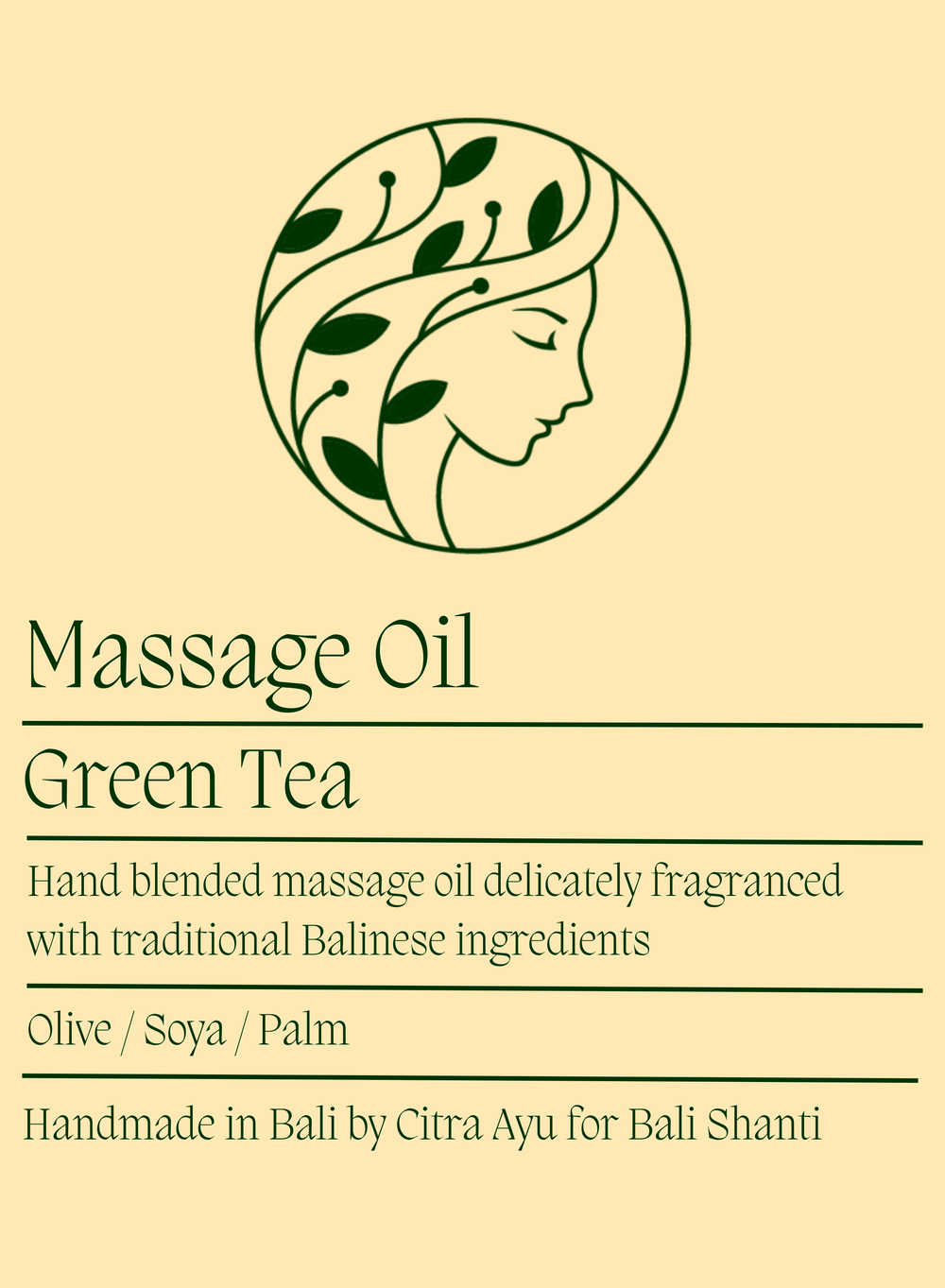 Handmade Vegan Balinese Massage Oil