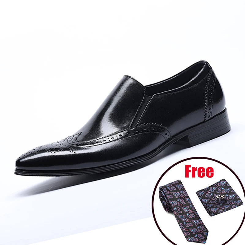 Genuine Leather Men Brogue Business Wedding Banquet Shoes Casual