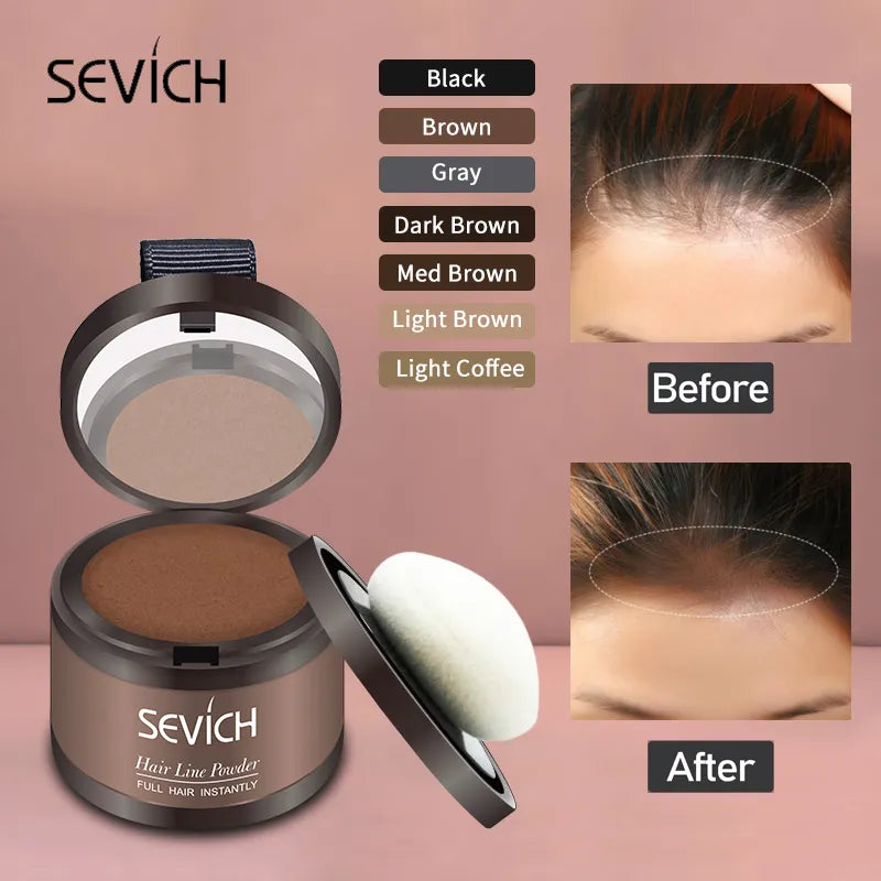 Sevich Hair Fluffy Powder Instantly Black Blonde Root Cover Up Hair Concealer Coverag Paint Repair Fill in Shadow Thinning